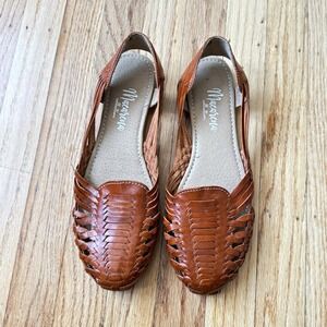 Macarena Women Brown Woven Leather Slip On Flat Closed Toe Casual Comfort 8
